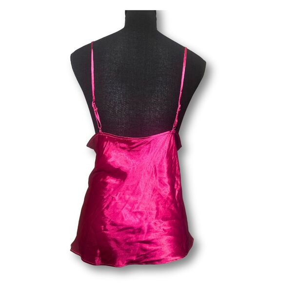 Retro Y2K Style Pink Satin Size XL 1X  Fairy Whimsygoth Cami Lingerie Crop Top - Picture 2 of 4